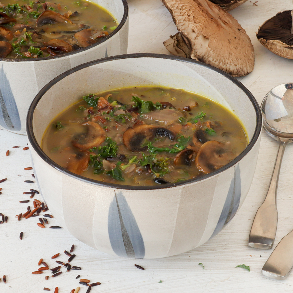 Wild rice mushroom soup