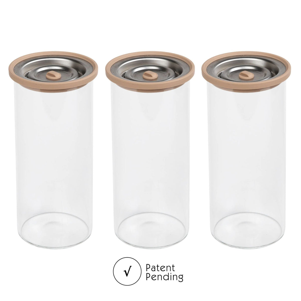 Luvele sada tří vysokých skleněných vakuových nádob 1200 ml