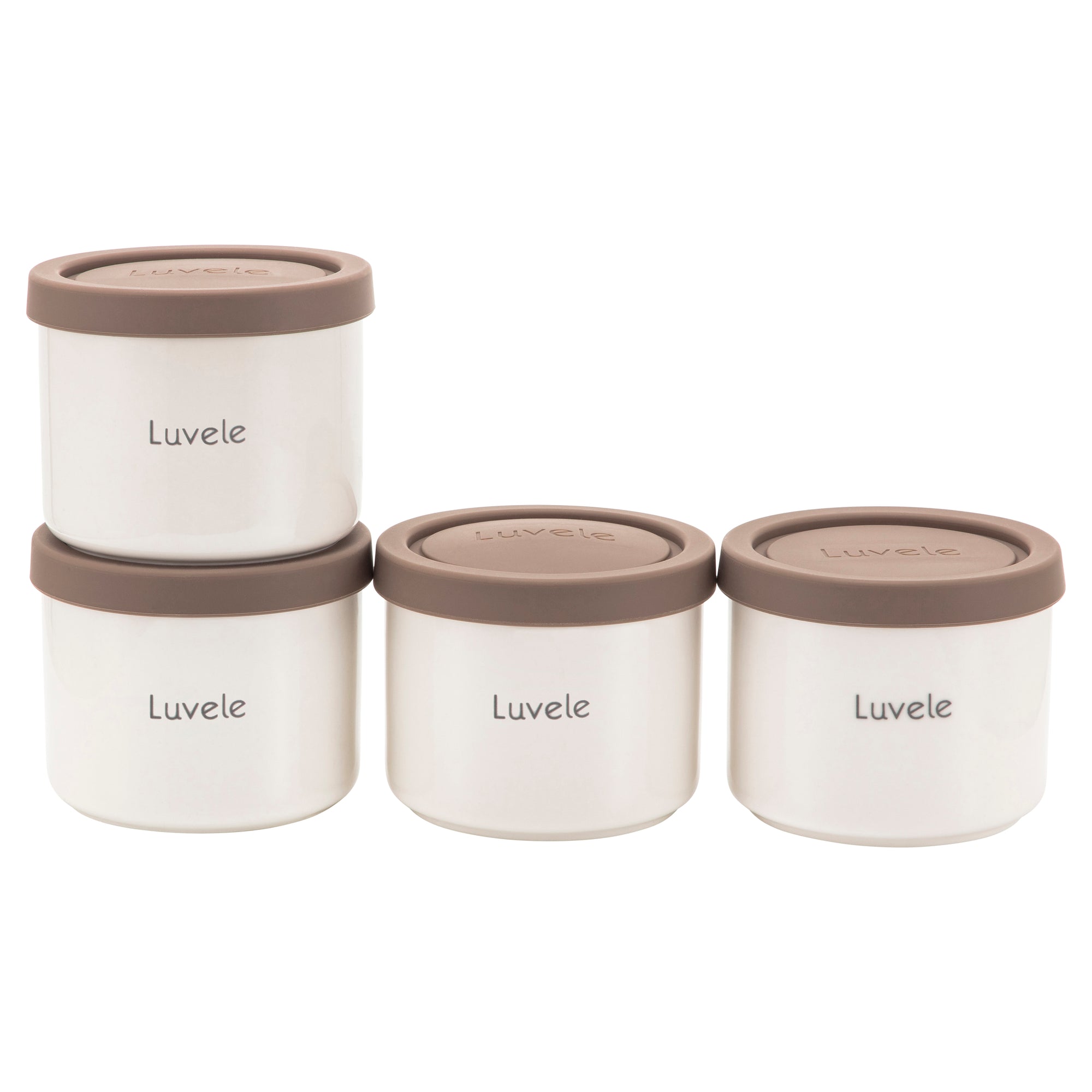 Luvele 4x 400ml keramické nádoby na jogurt | Vhodné pro jogurtovač Pure